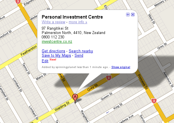 Map to Personal Investment Centre